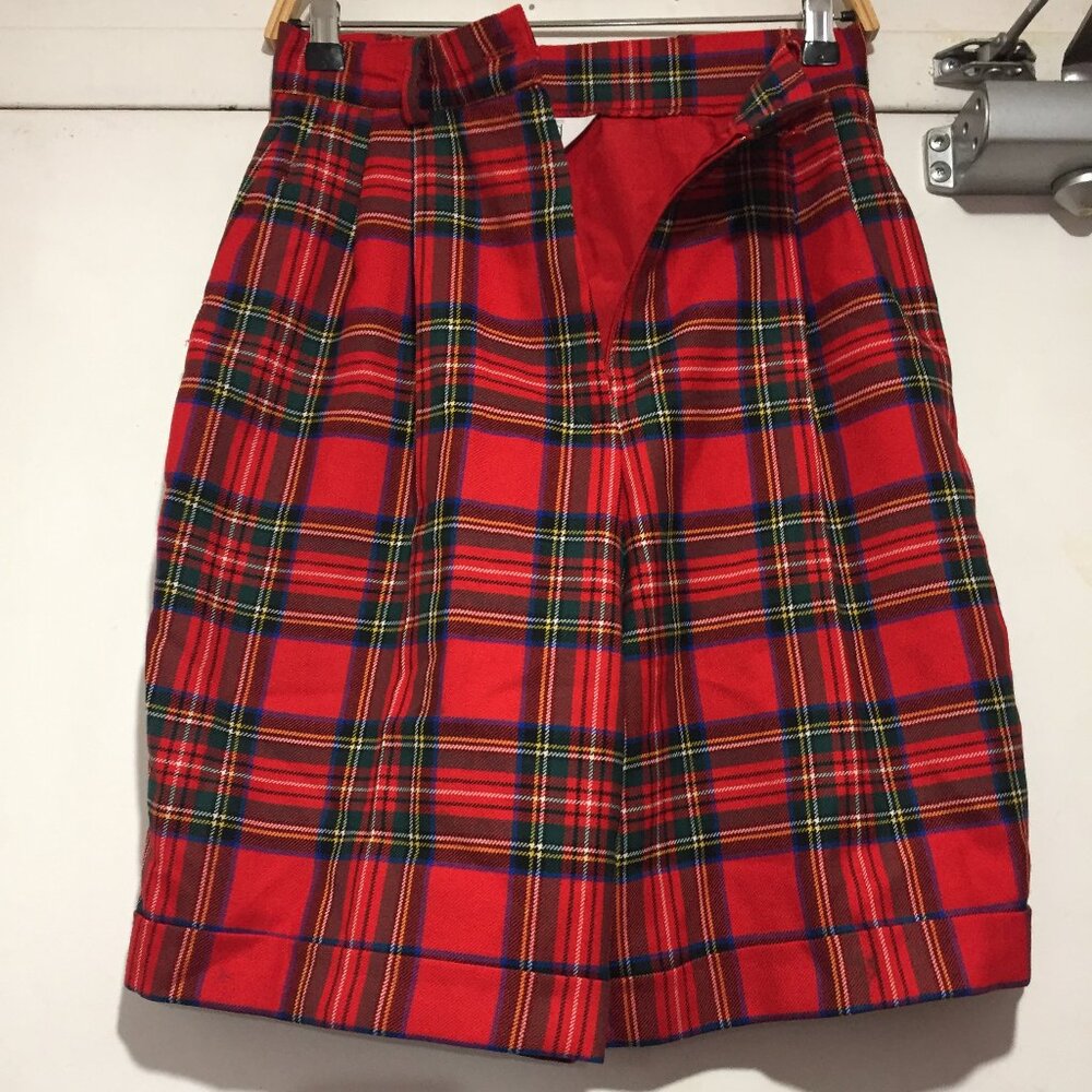 VINTAGE ALJEAN HIGH WAIST WOOL PLAID SHORTS SIZE 6